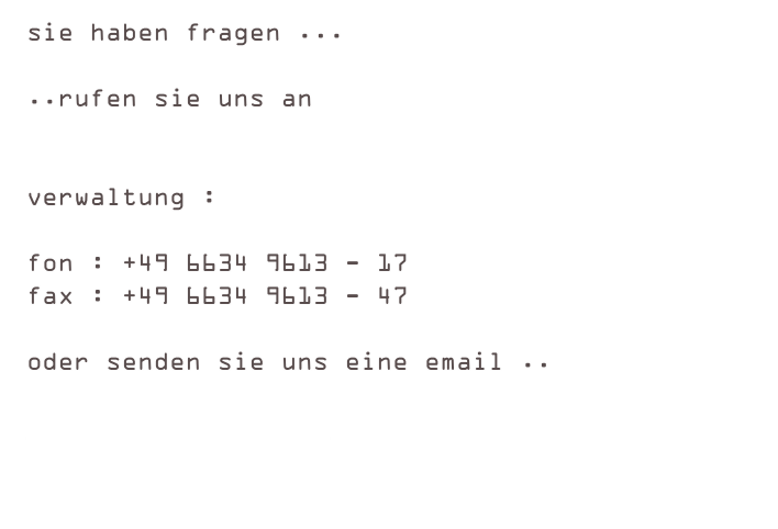 sie haben fragen ...

..rufen sie uns an


verwaltung :

fon : +49 6634 9613 - 17
fax : +49 6634 9613 - 47 

oder senden sie uns eine email .. 

mail@alpha-label.de 
 